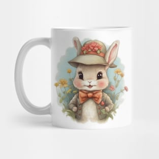 cute little rabbit wearing a hat and a bow tie Mug